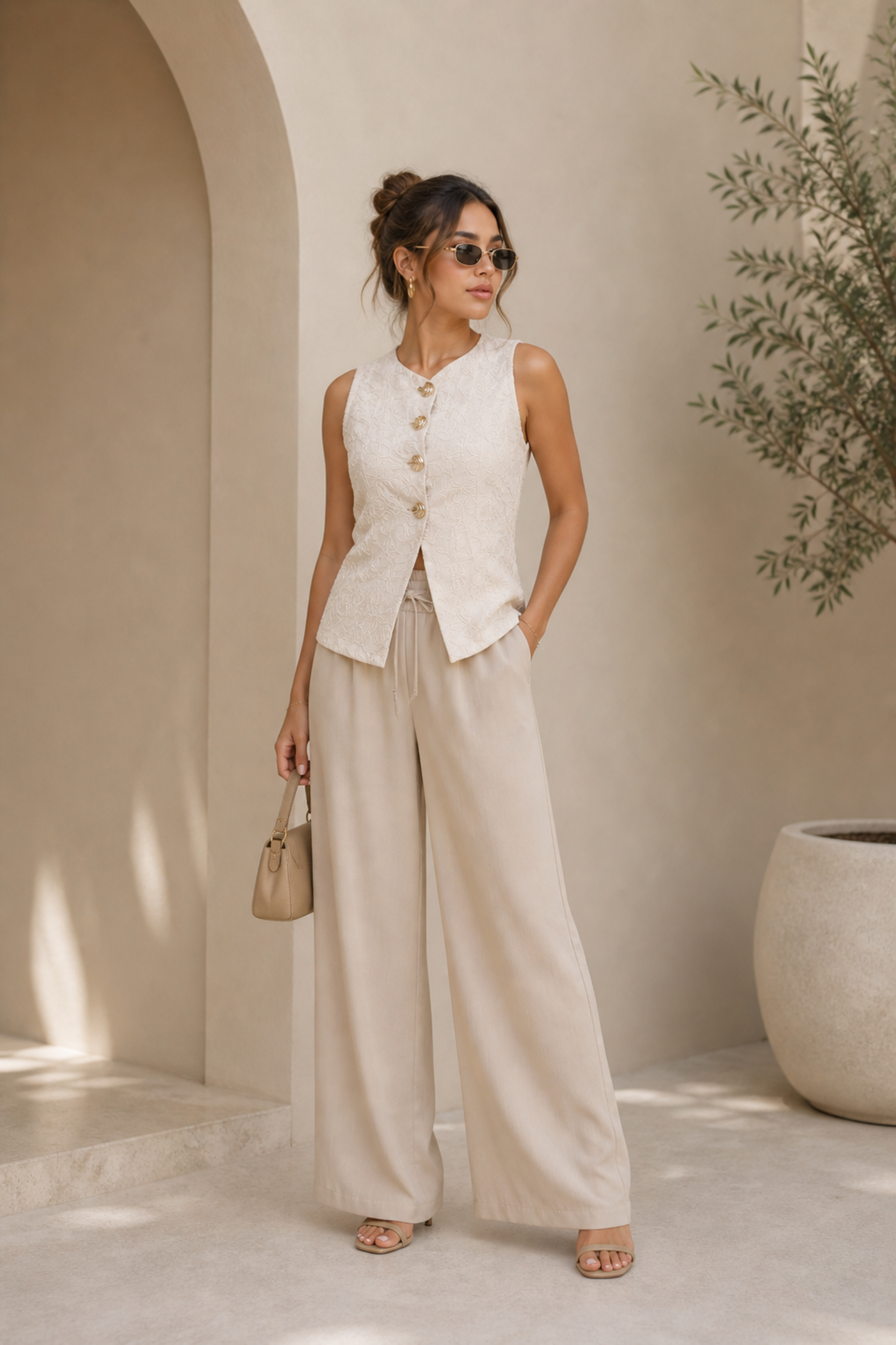 Blusa de lino con detalles bordados