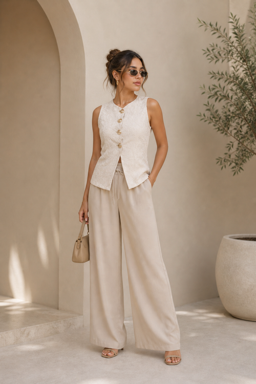 Blusa de lino con detalles bordados