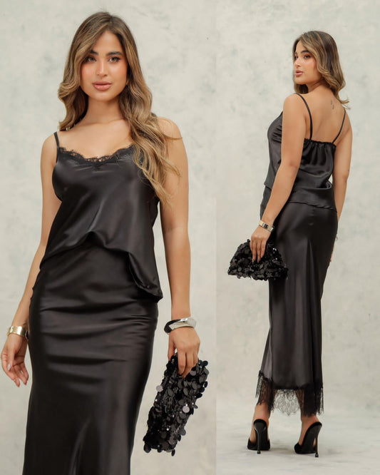 Blusa de tirantes con encaje