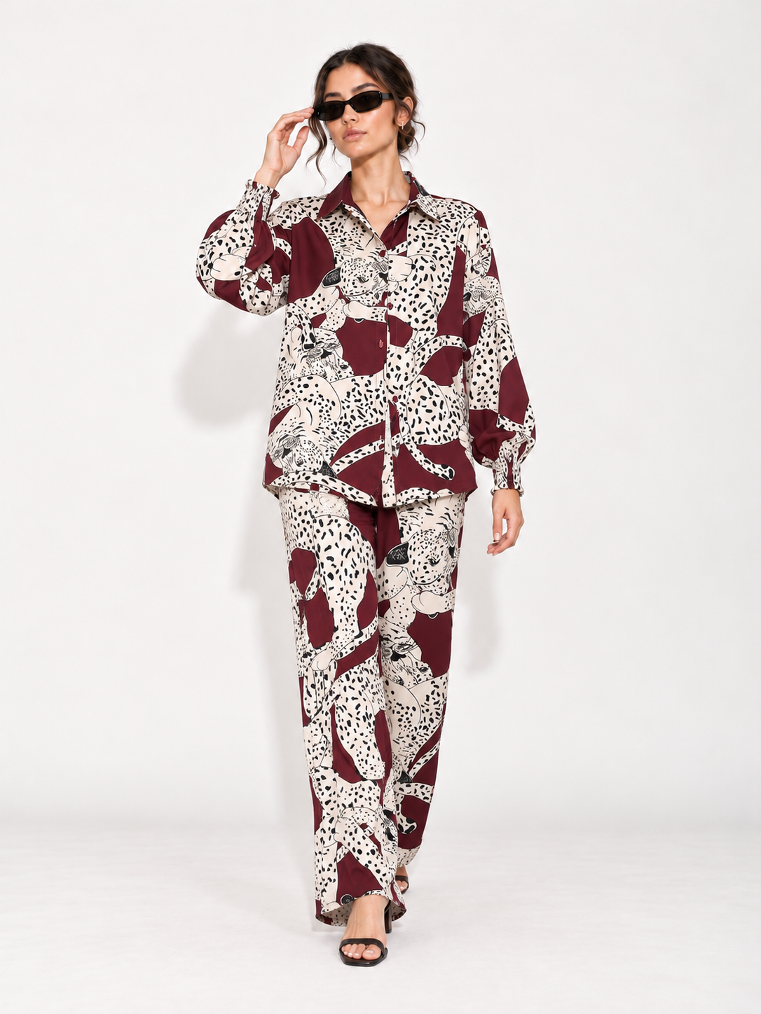 Conjunto 2658LJJ y 3959LJJ — Tinto — Blusa y pantalón completos