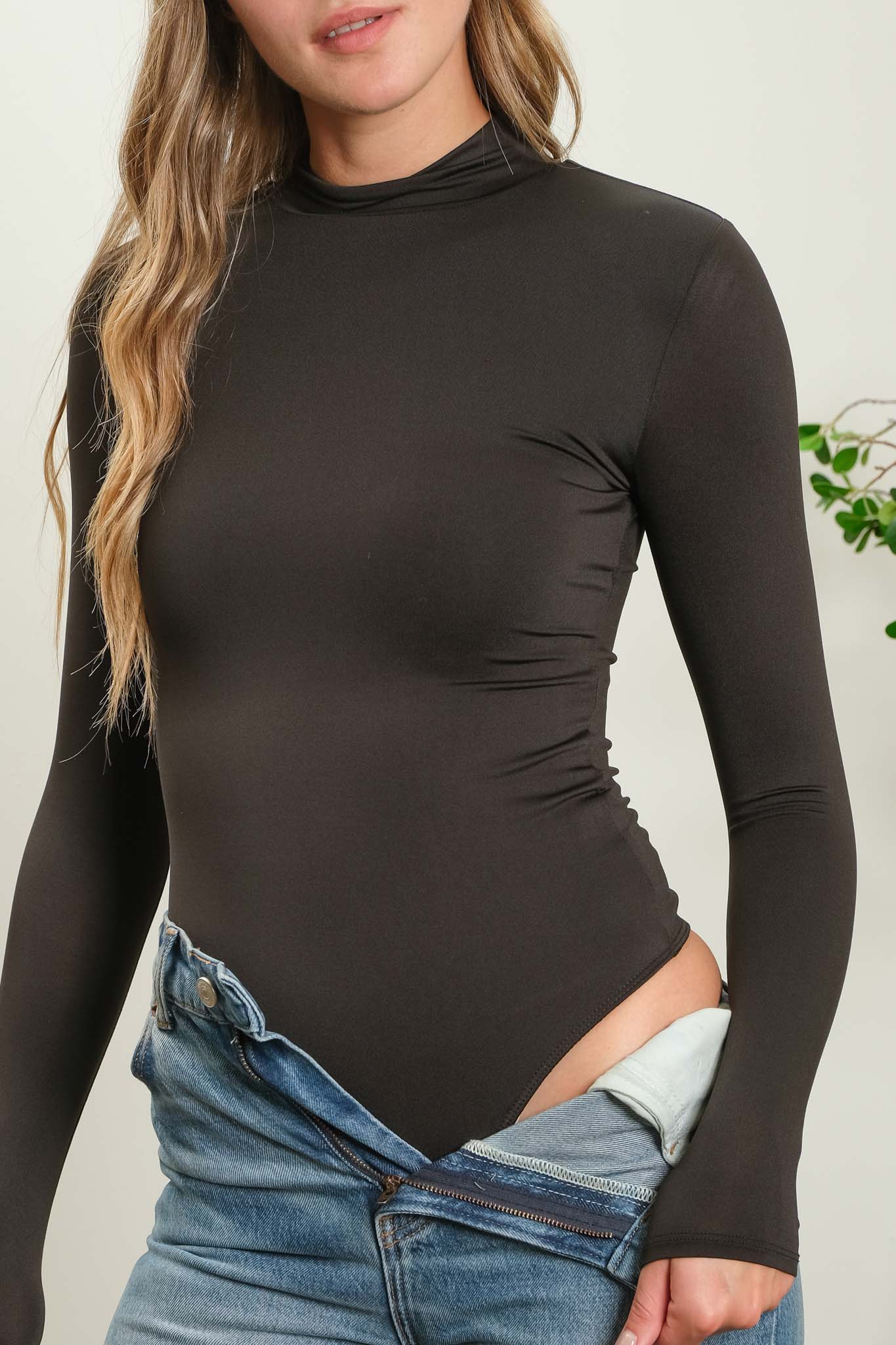 Pantiblusa manga larga cuello alto