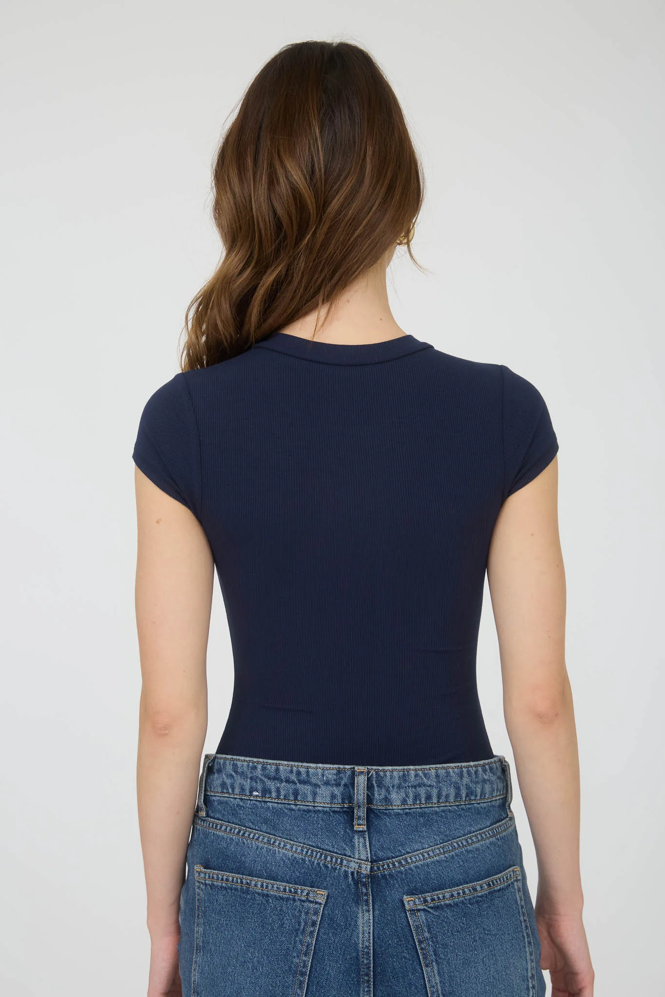 Pantiblusa básica de canalé manga corta