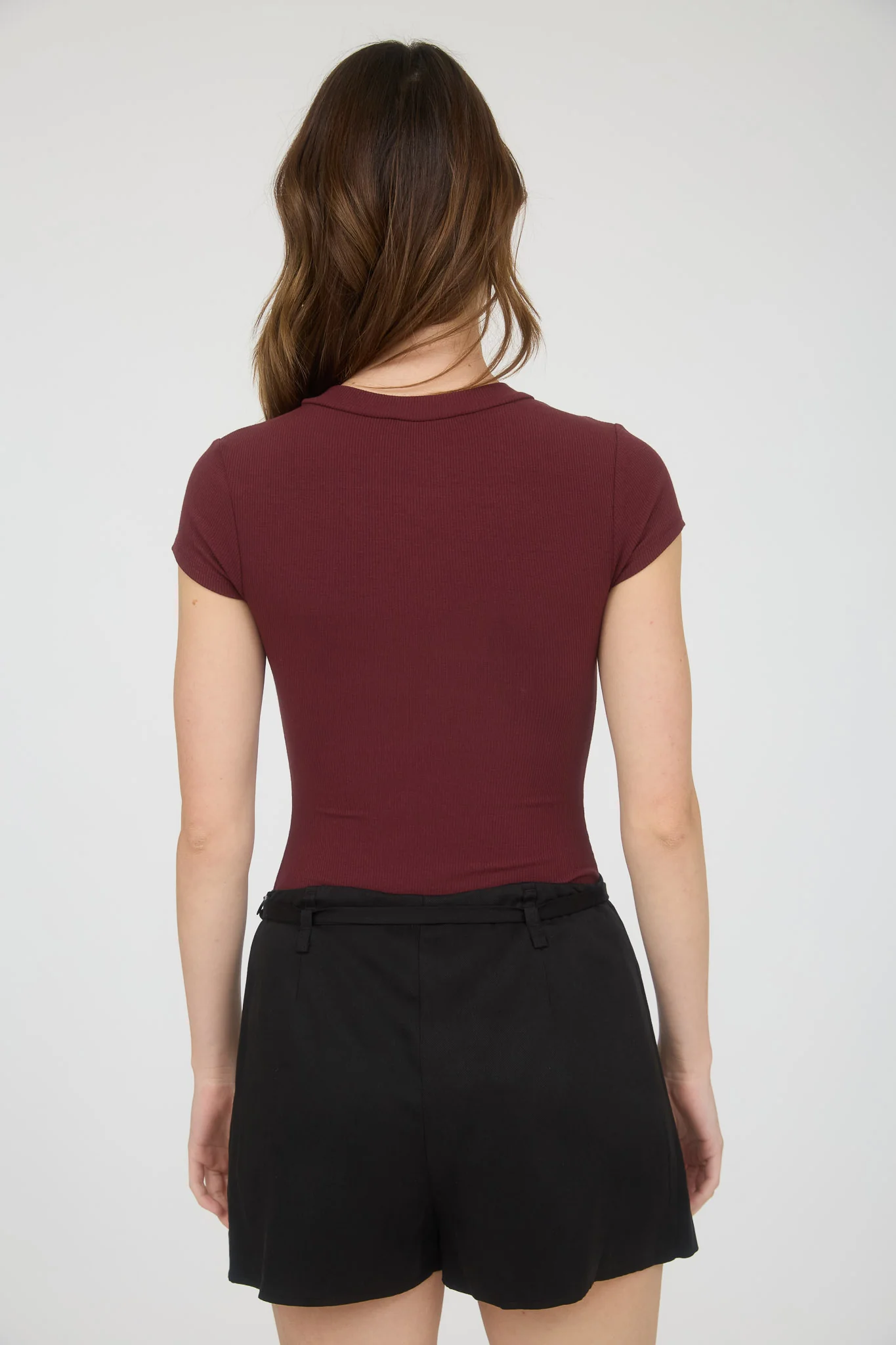 Pantiblusa básica de canalé manga corta