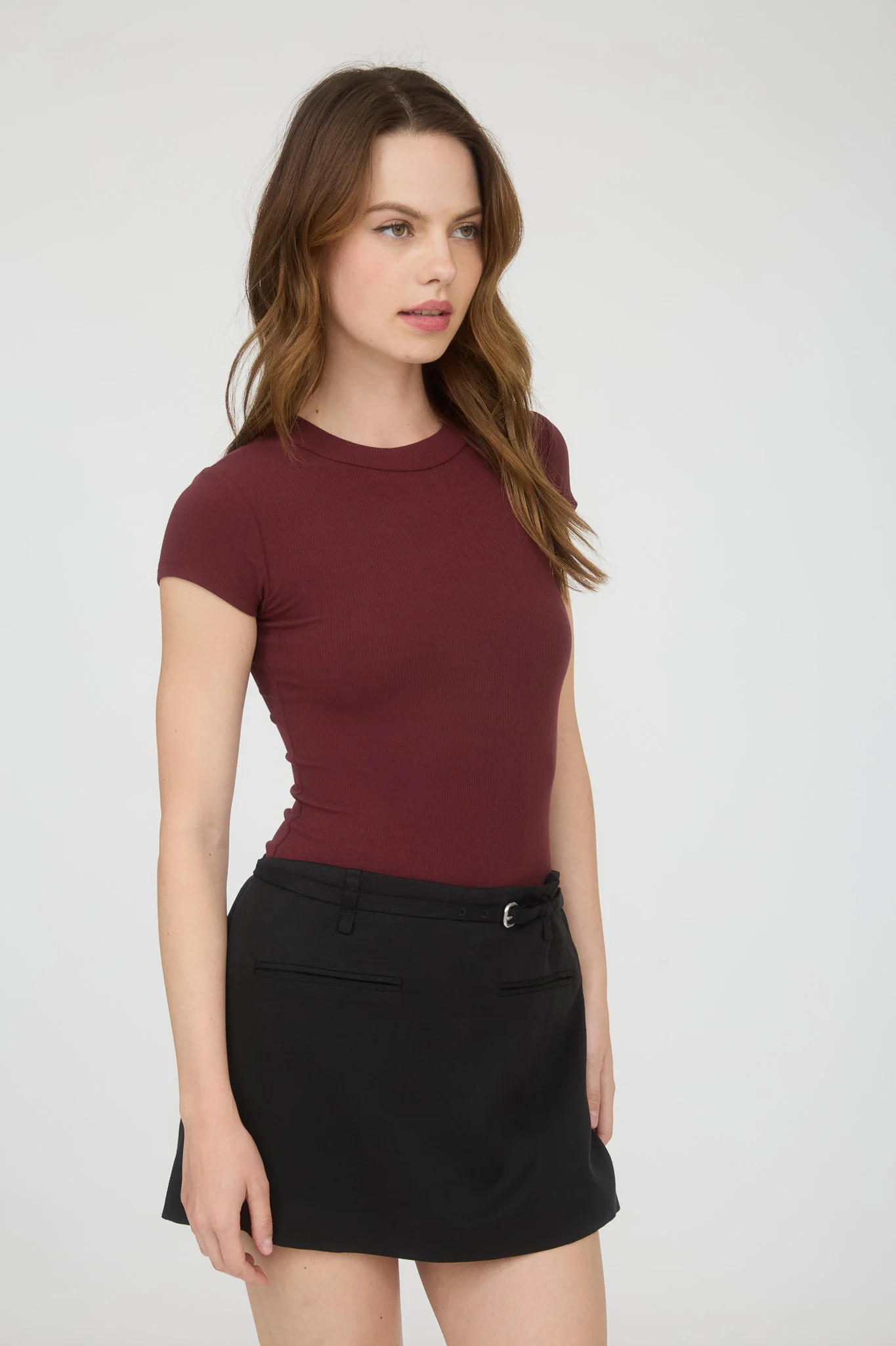 Pantiblusa básica de canalé manga corta