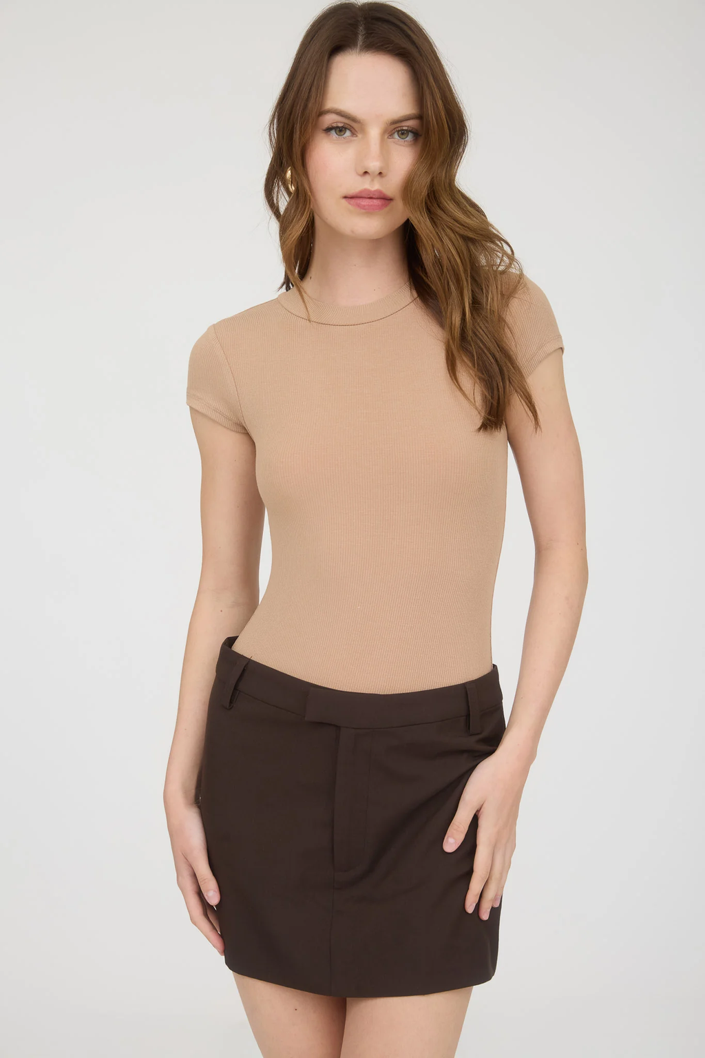 Pantiblusa básica de canalé manga corta