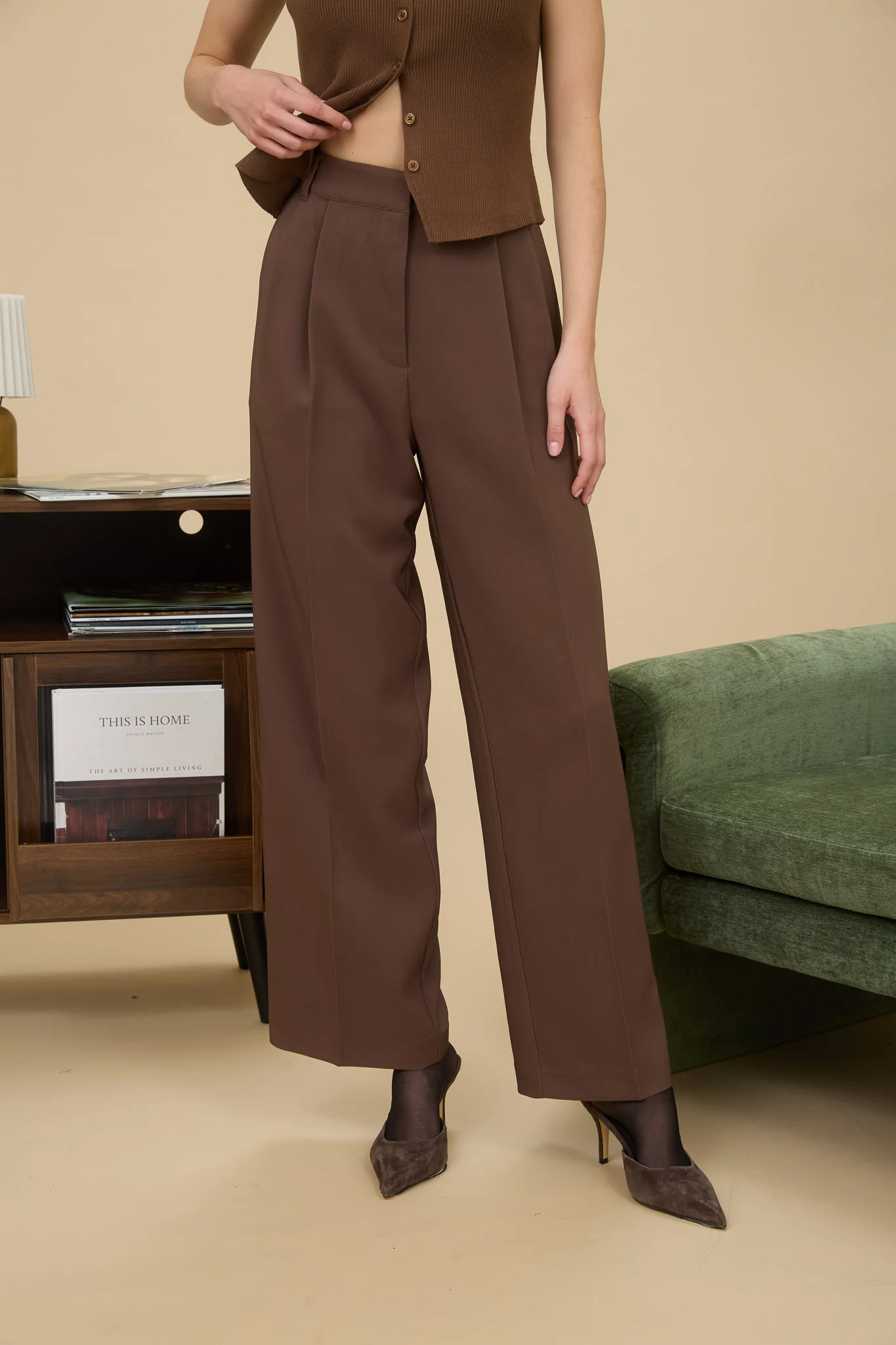 Pantalón sastre wide leg corte elegante
