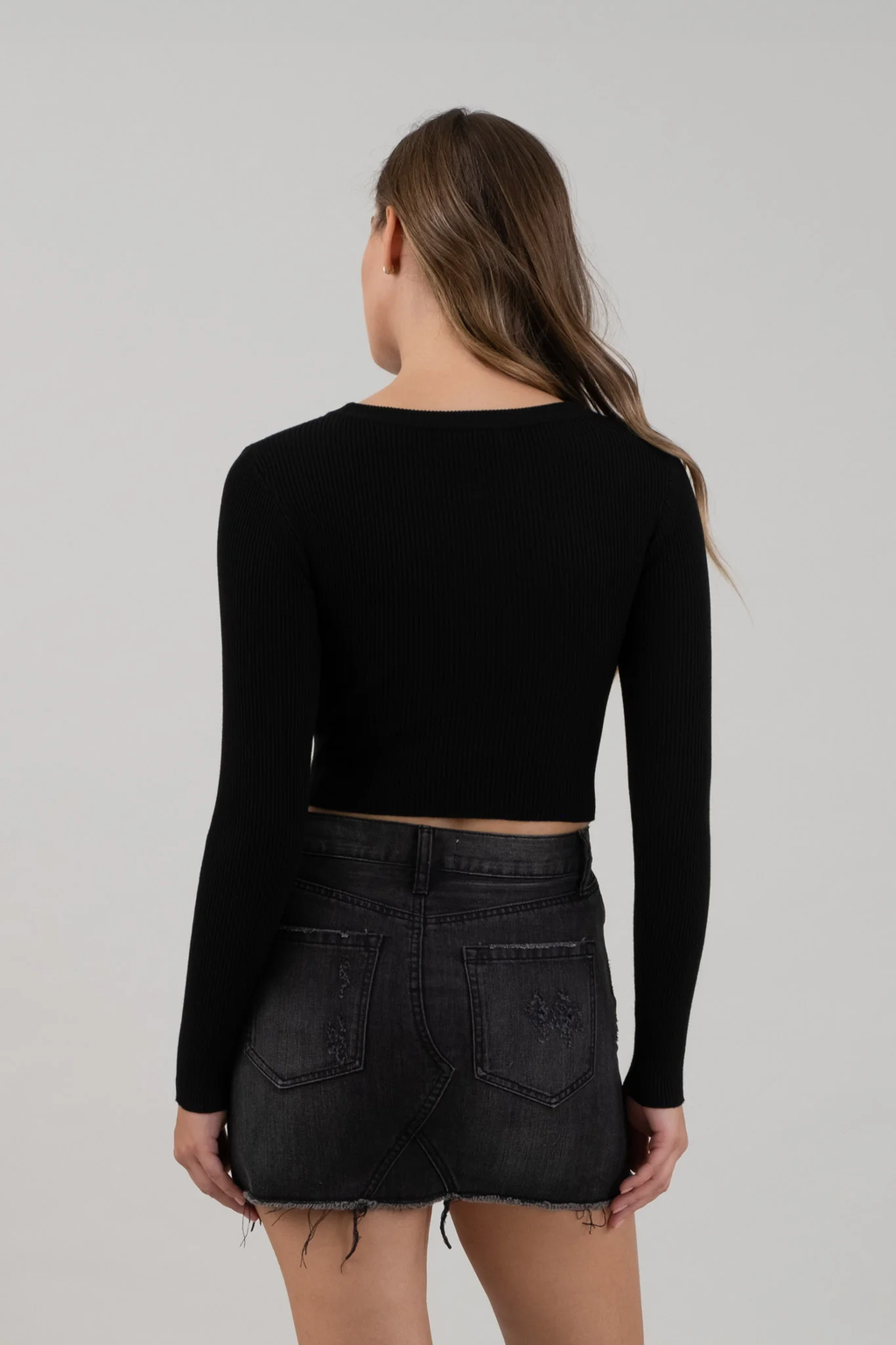 Blusa Crop de Punto Canalé