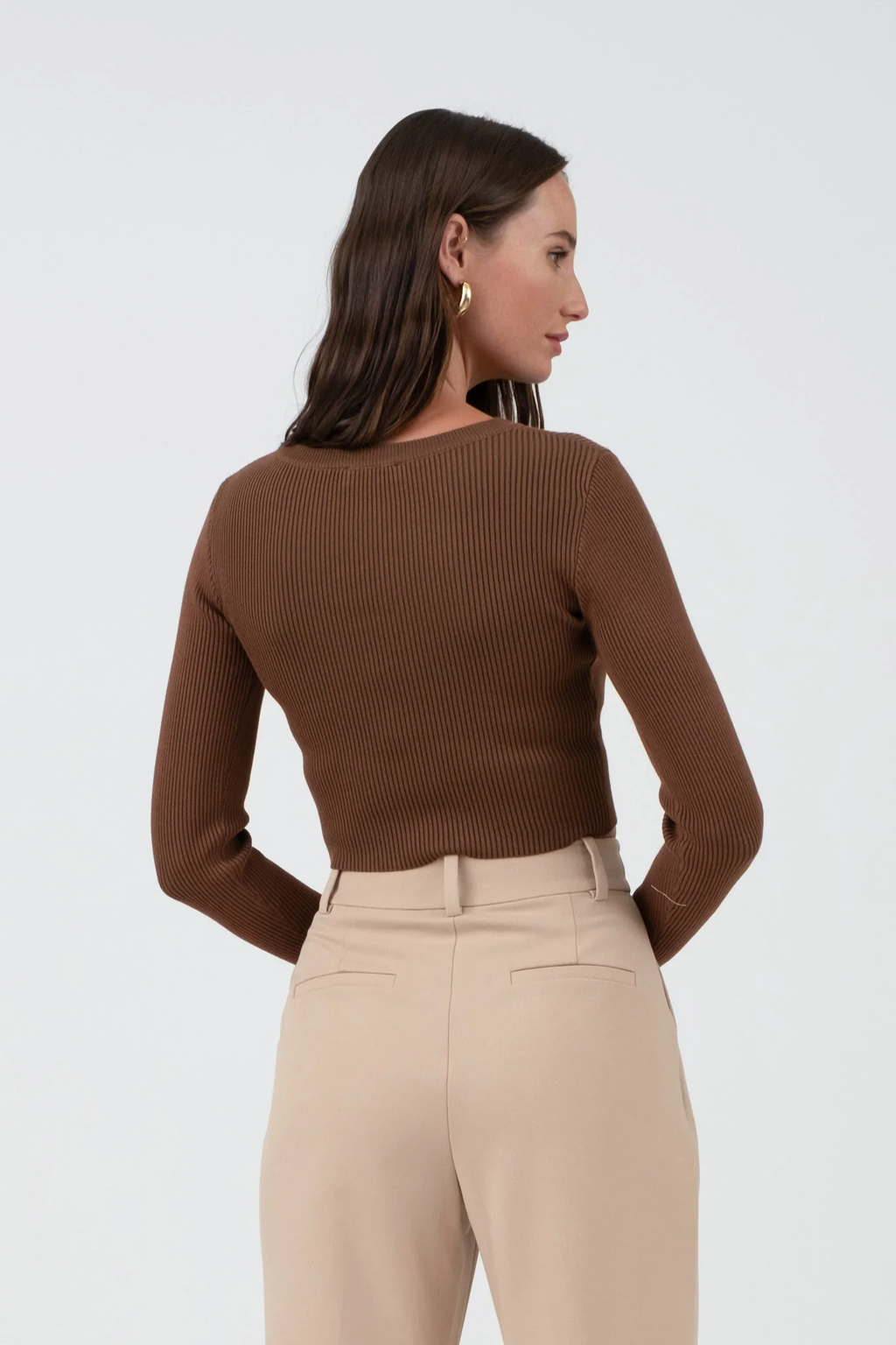 Blusa Crop de Punto Canalé