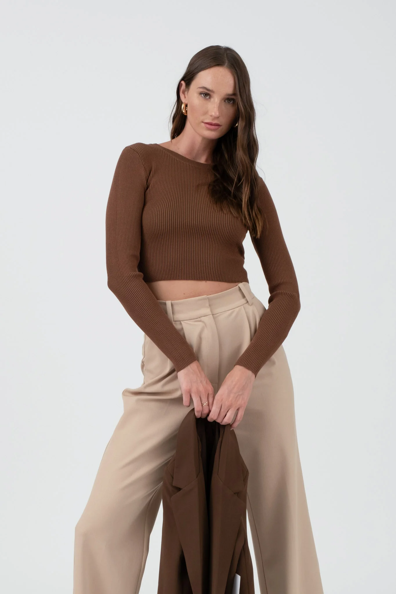 Blusa Crop de Punto Canalé