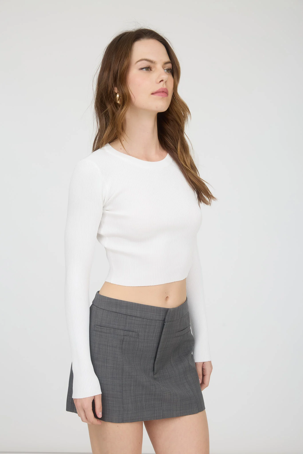 Blusa Crop de Punto Canalé