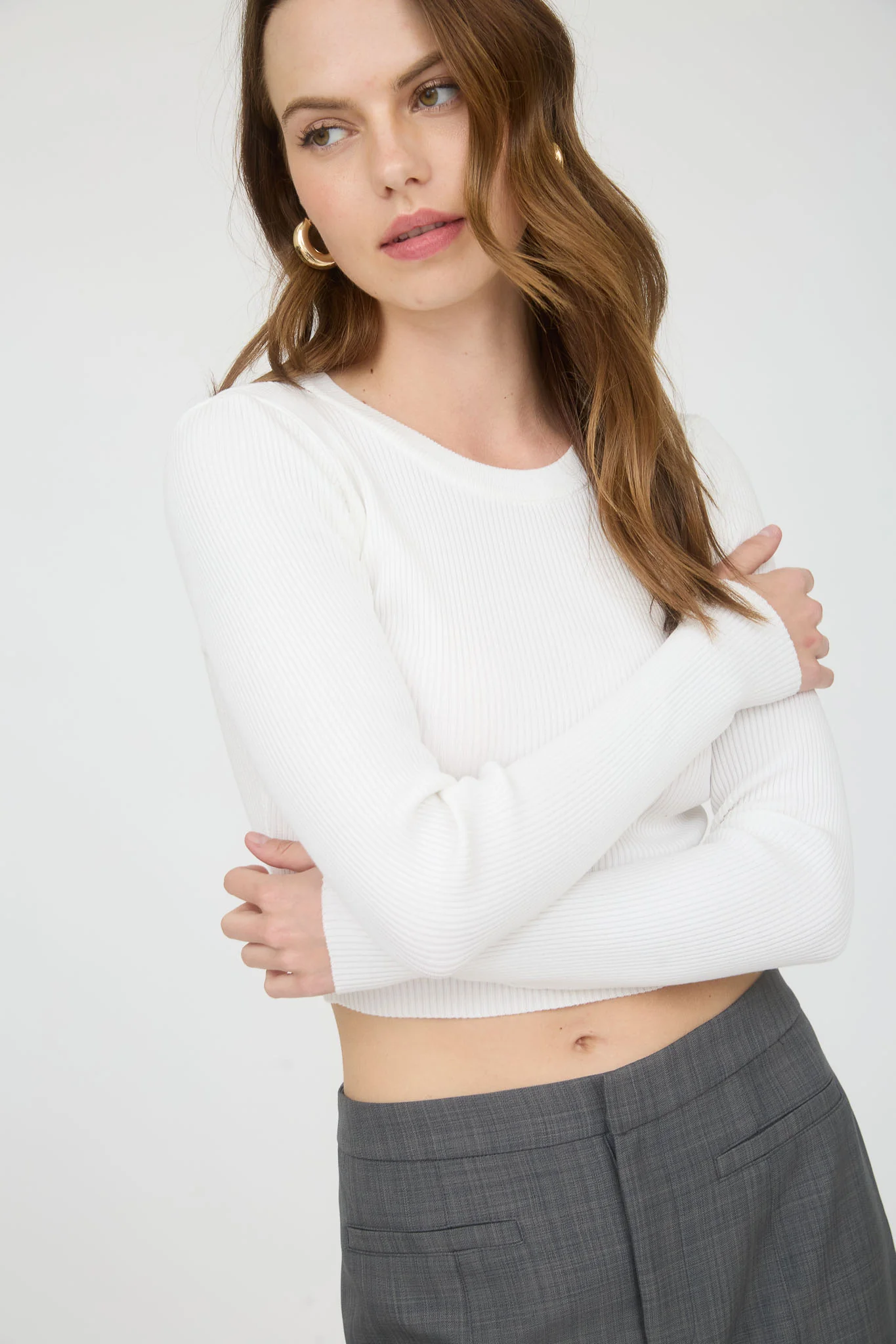 Blusa Crop de Punto Canalé