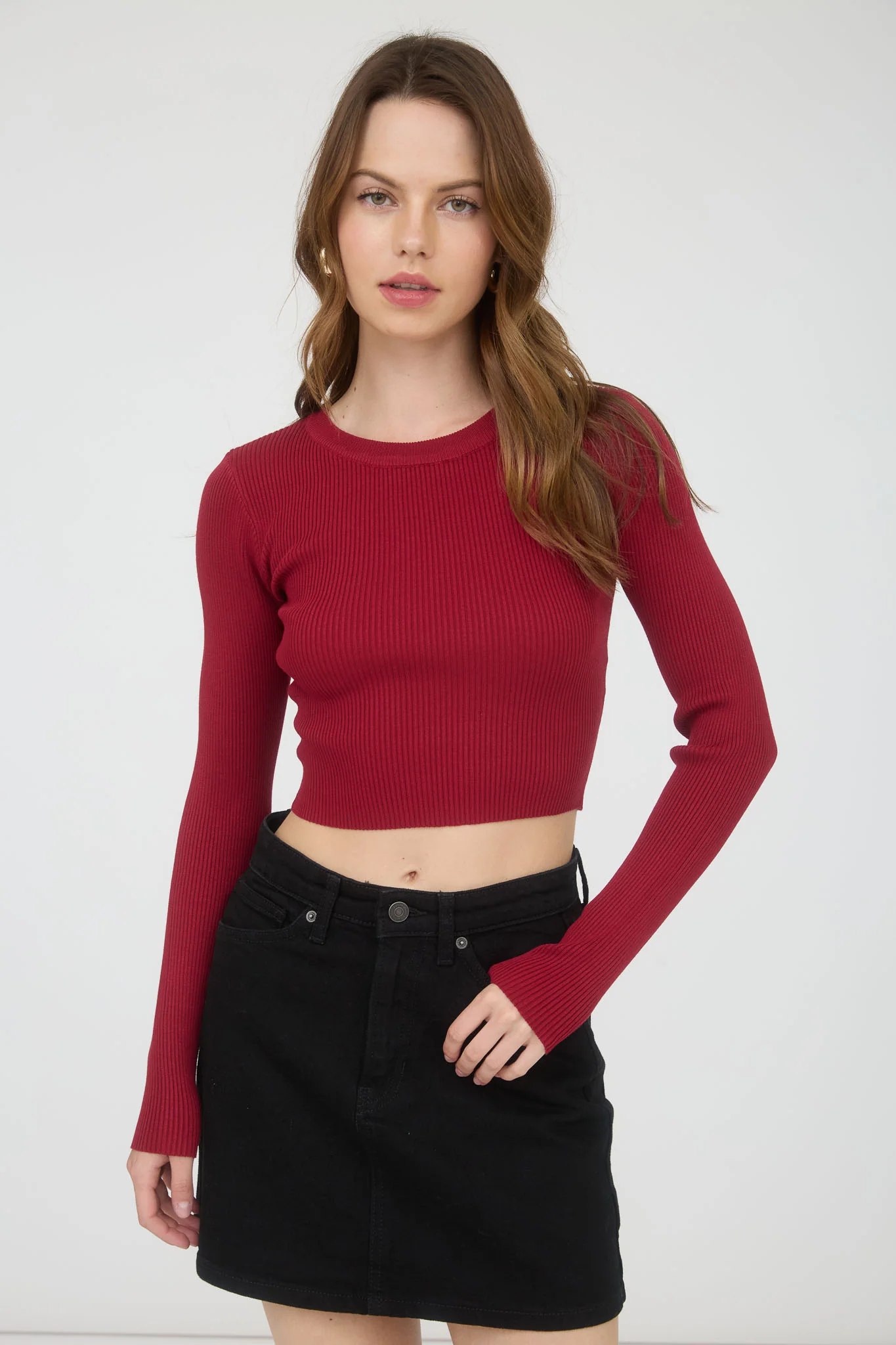 Blusa Crop de Punto Canalé