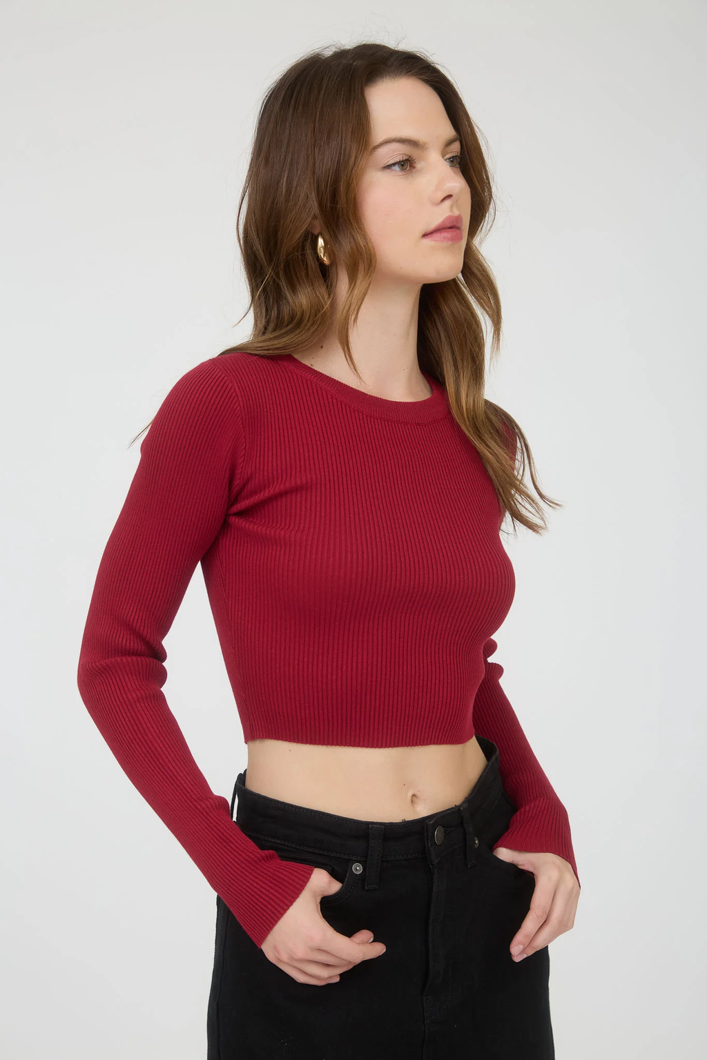 Blusa Crop de Punto Canalé