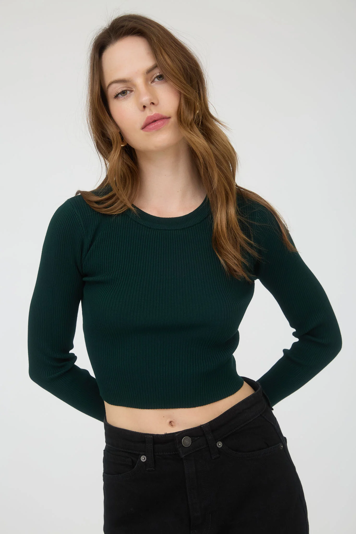 Blusa Crop de Punto Canalé