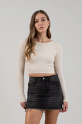 Blusa Crop de Punto Canalé