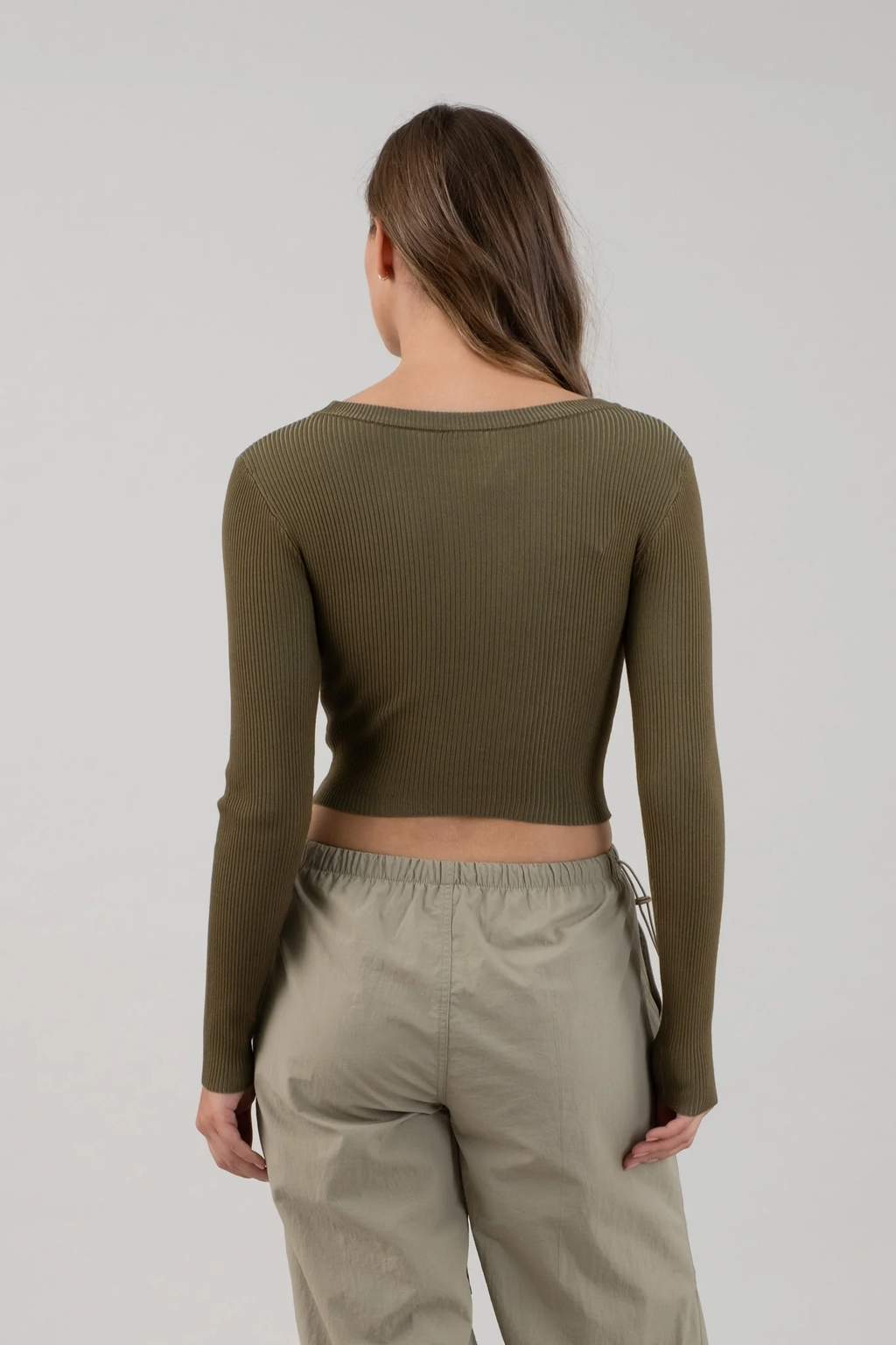 Blusa Crop de Punto Canalé