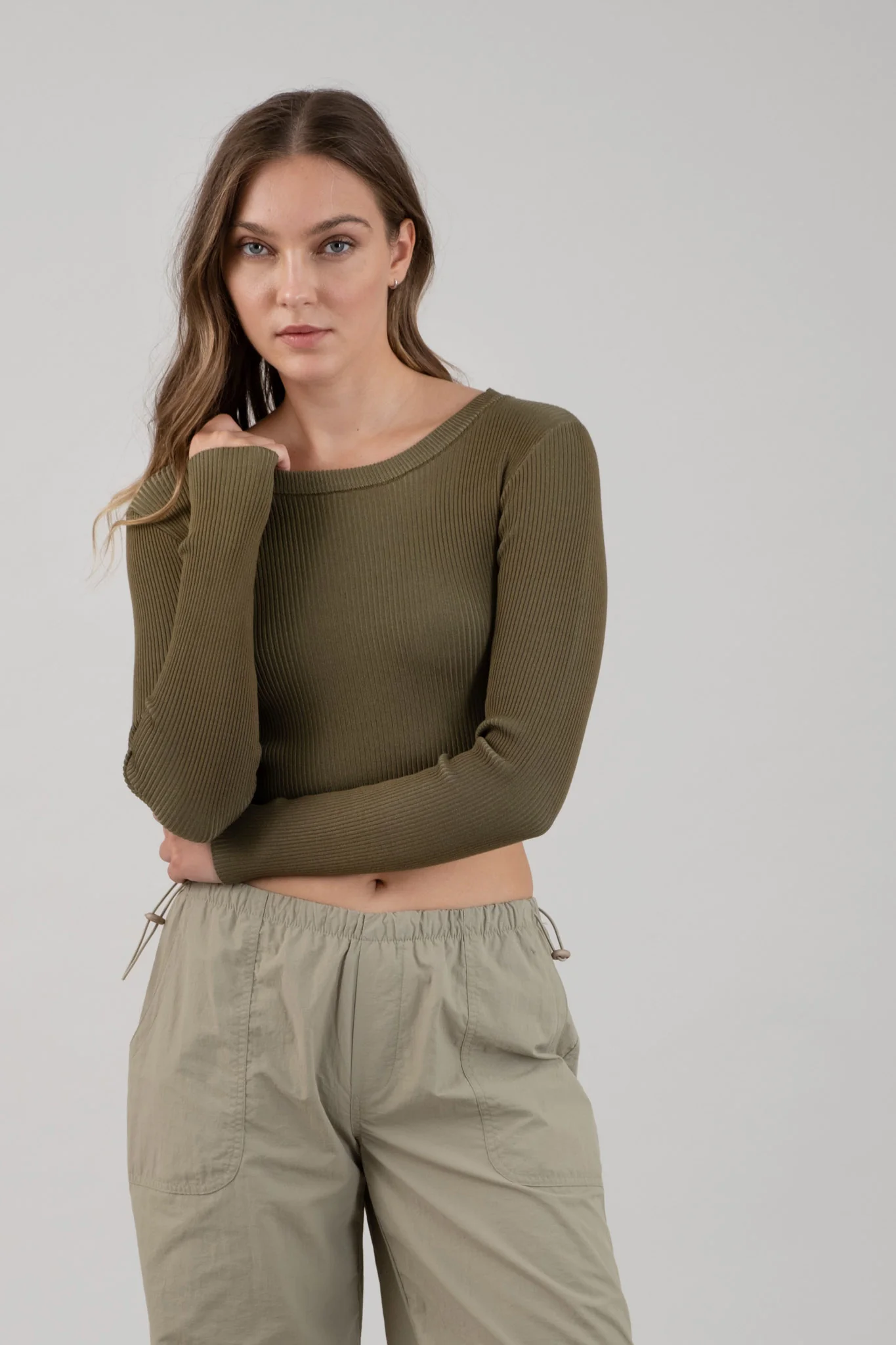 Blusa Crop de Punto Canalé