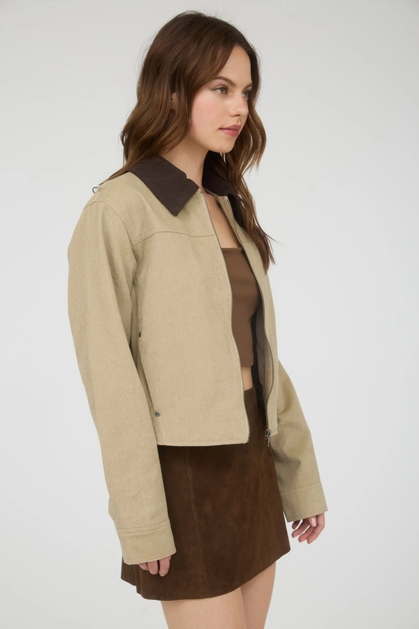 Chaqueta casual estructurada con corte recto