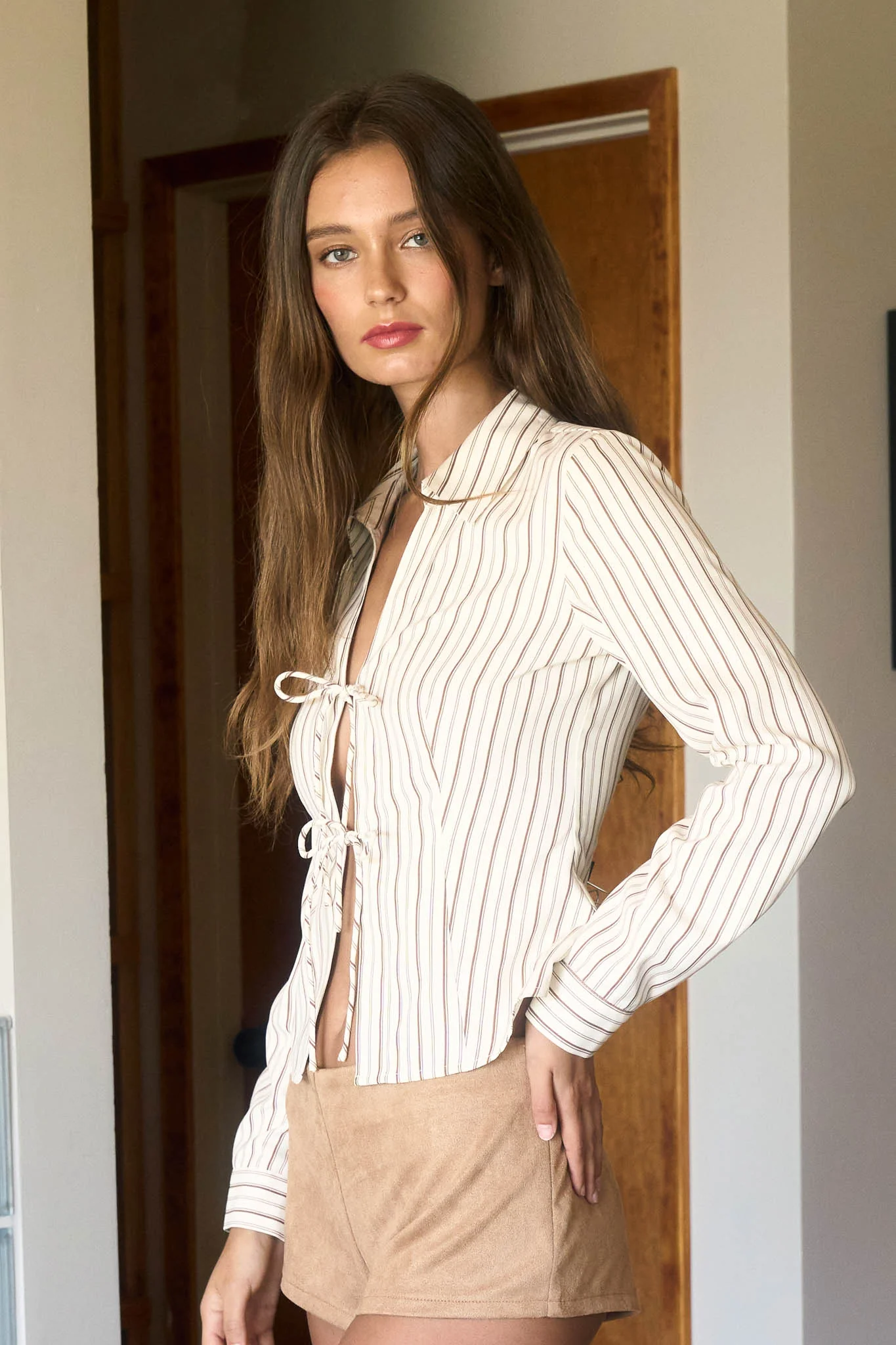 Camisa manga larga con nudos