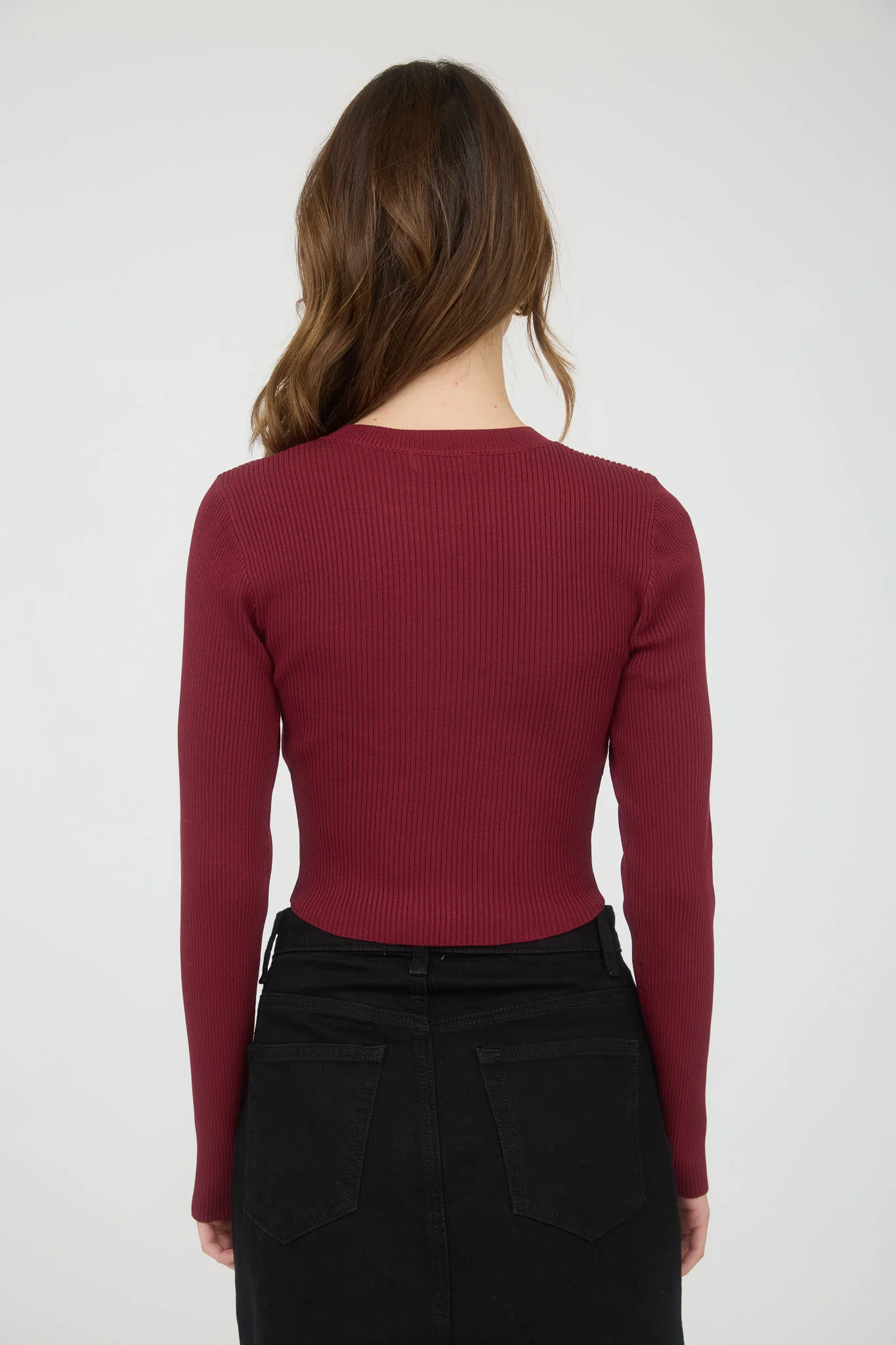 Blusa manga larga corte ajustado con botones