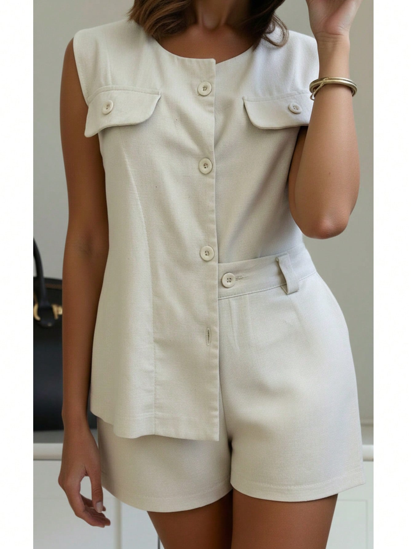 Set de Short Liso de Lino
