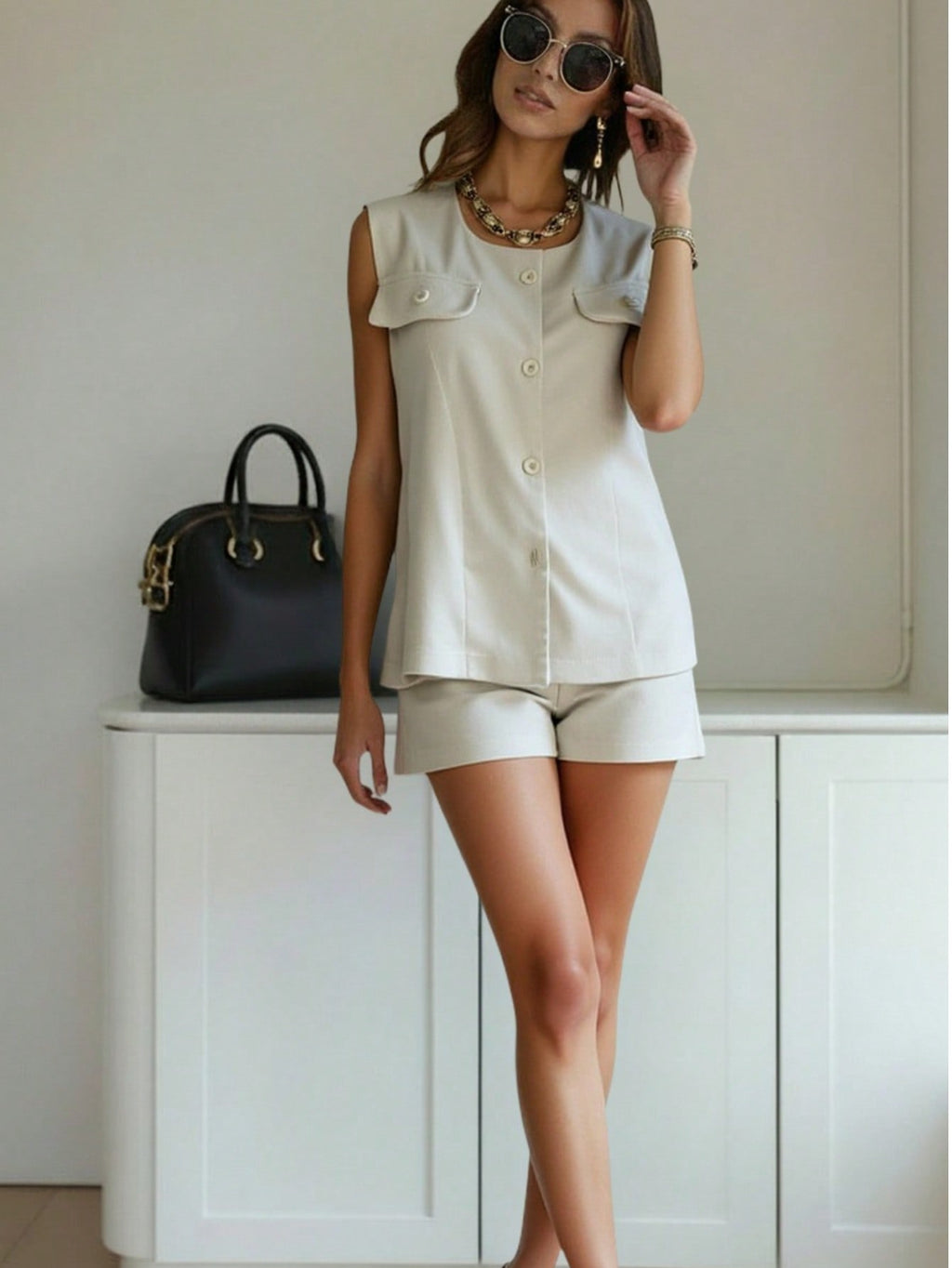 Set de Short Liso de Lino