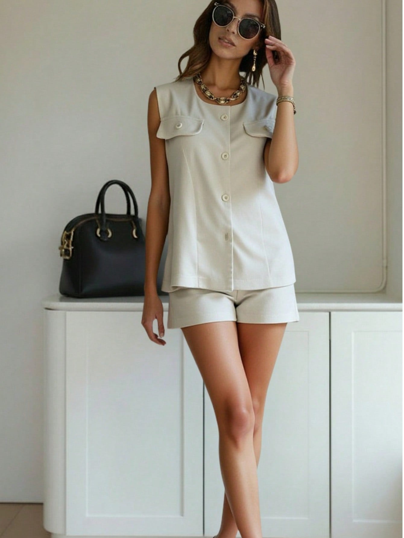 Set de Short Liso de Lino