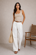 Blusa básica de tirantes anchos con escote cuadrado