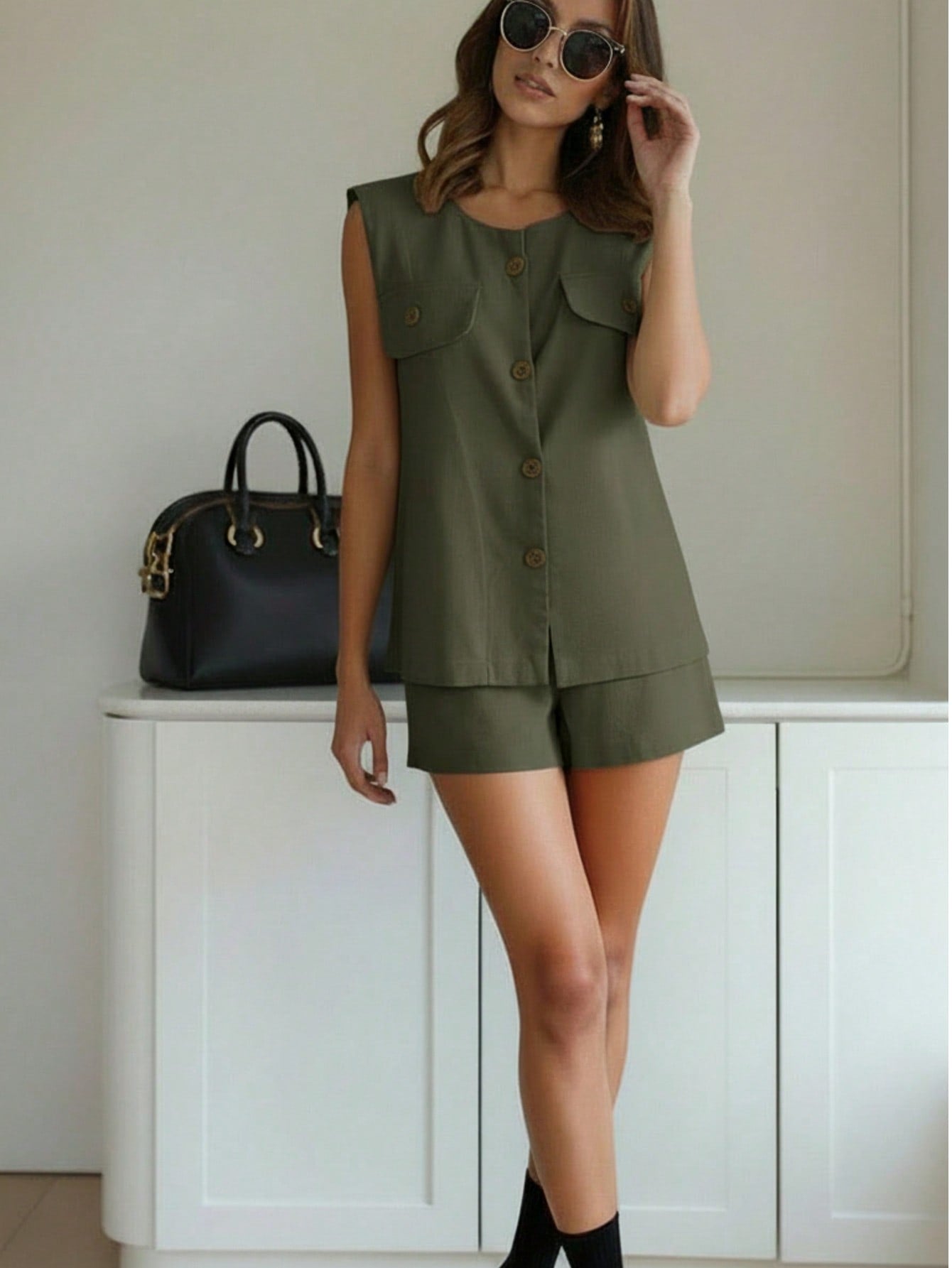 Set de Short Liso de Lino